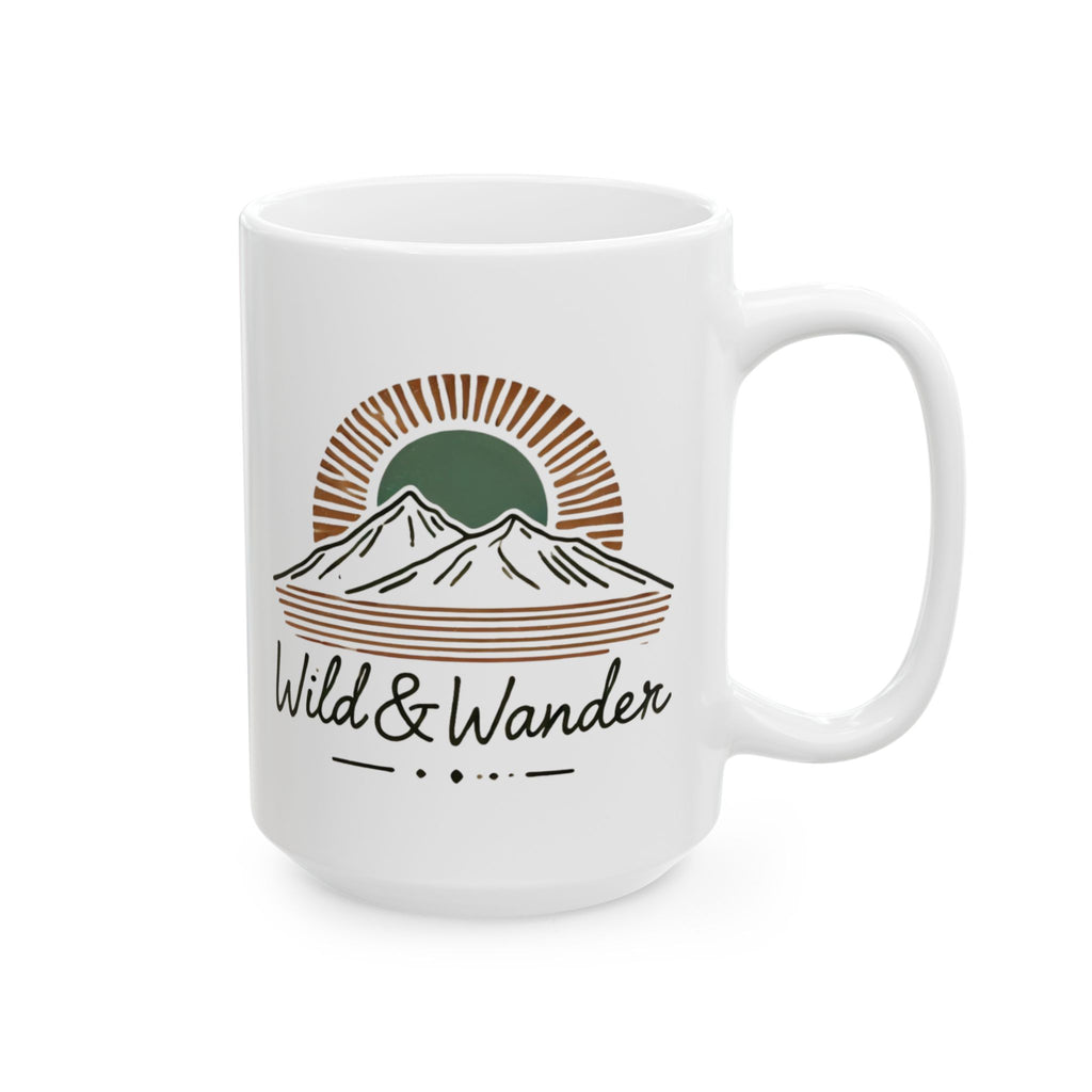 Wild & Wander Logo Mug - Mountain Sunrise Adventure Cup