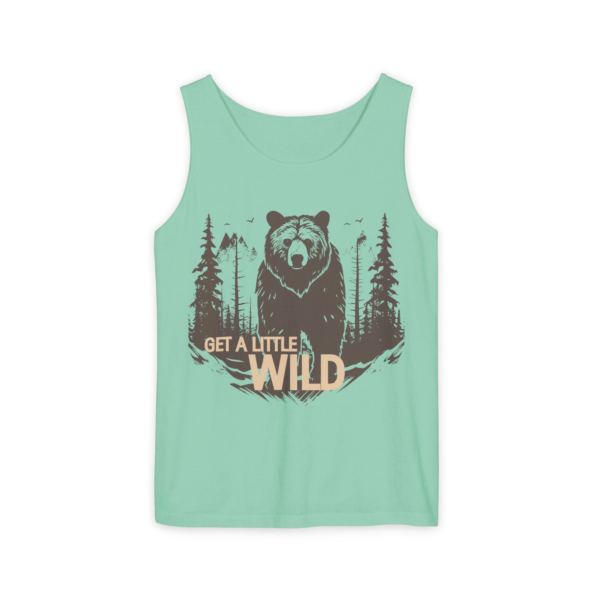 Get a Little Wild Bear Tank Top - Nature Graphic | Soft Garment-Dyed Unisex Fit