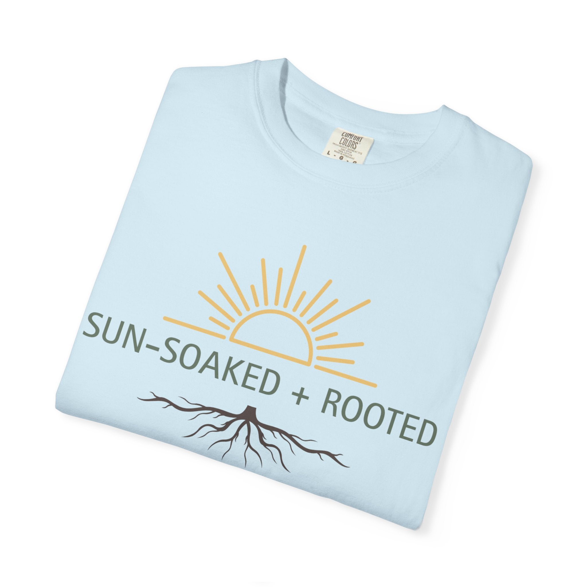 Wild & Wander Sun-Soaked + Rooted Tee - Comfort Colors Boho T-Shirt for Soft Summer Days