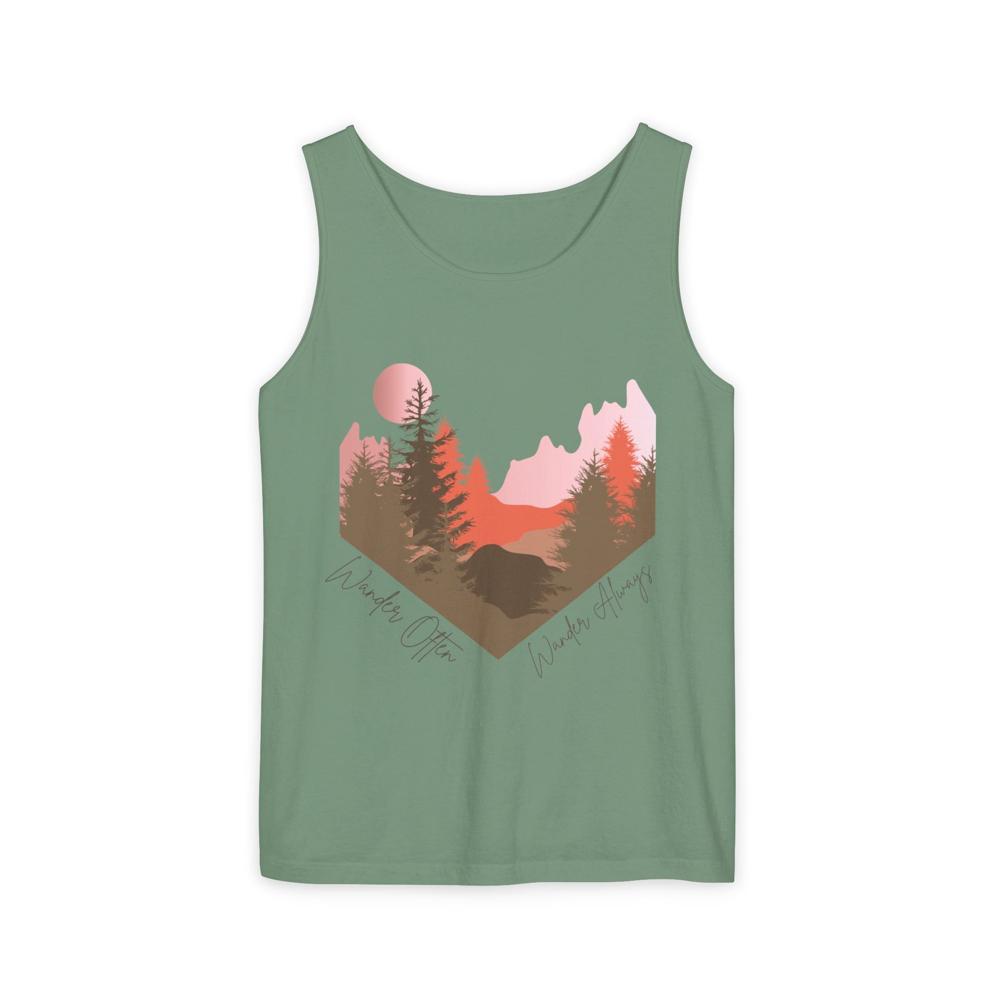Wander Always Tank Top - Comfort Colors Garment-Dyed Muscle Tank | Wild & Wander Nature-Inspired Summer Shirt