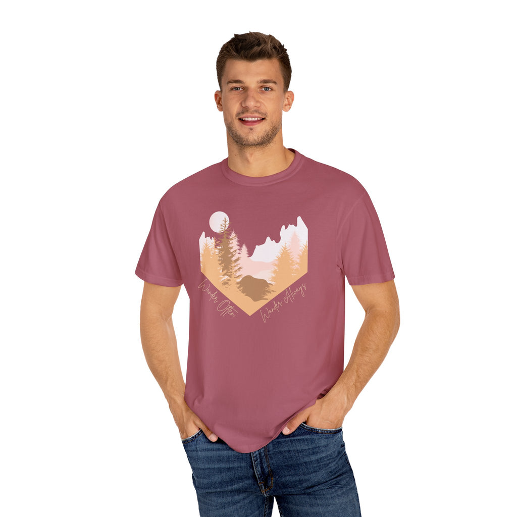Wander Often Soft Sunrise T-Shirt | Wild & Wander Adventure Tee | Comfort Colors Garment-Dyed Shirt