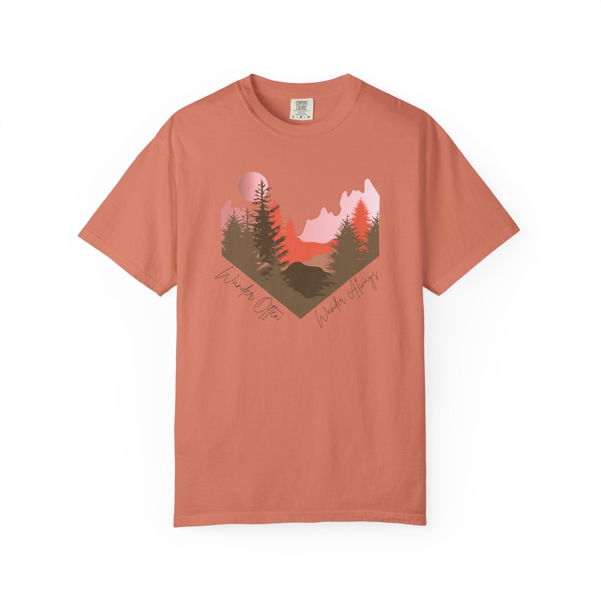 Wander Always Sunset T-Shirt | Wild & Wander Adventure Tee | Comfort Colors Garment-Dyed Shirt