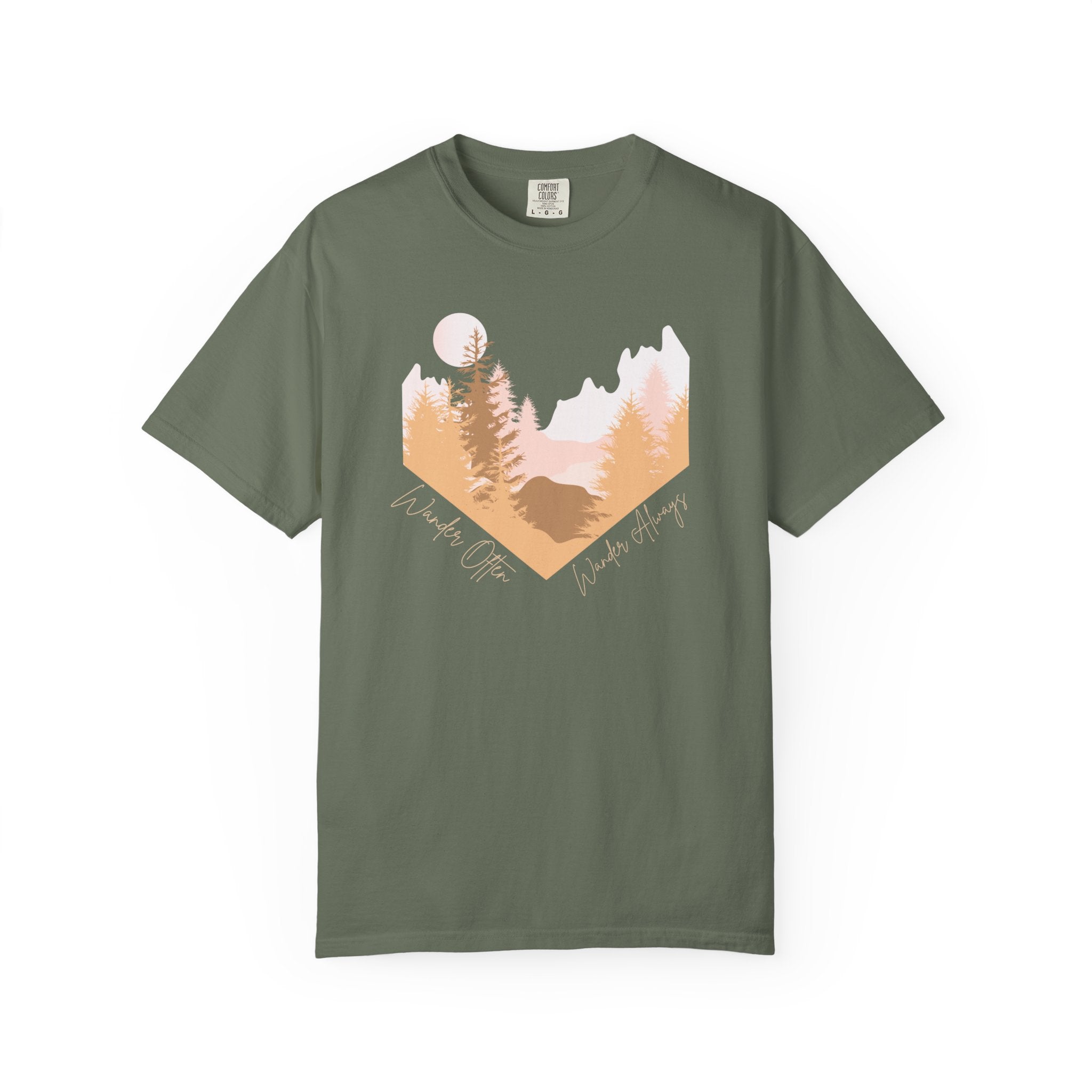 Wander Often Soft Sunrise T-Shirt | Wild & Wander Adventure Tee | Comfort Colors Garment-Dyed Shirt