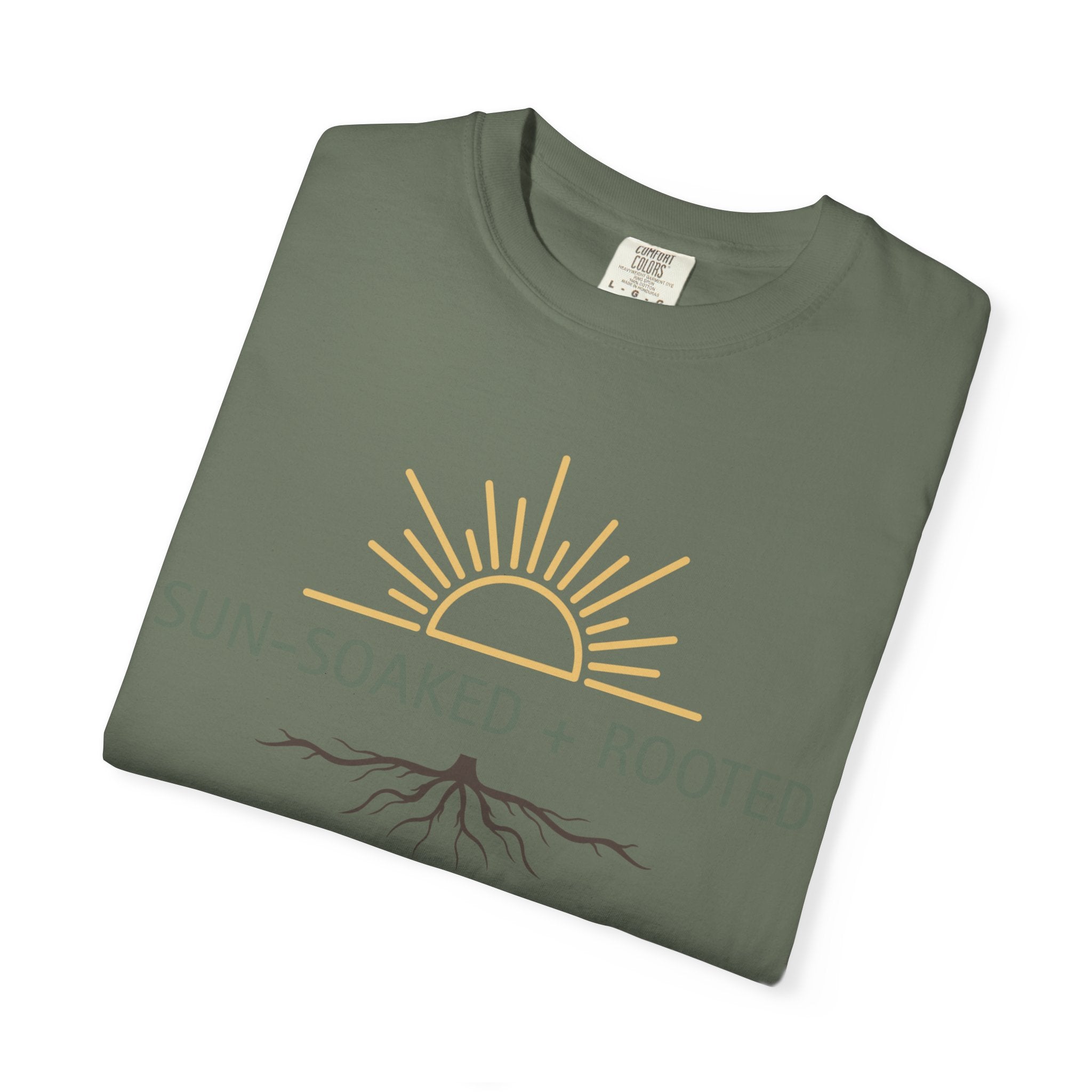 Wild & Wander Sun-Soaked + Rooted Tee - Comfort Colors Boho T-Shirt for Soft Summer Days