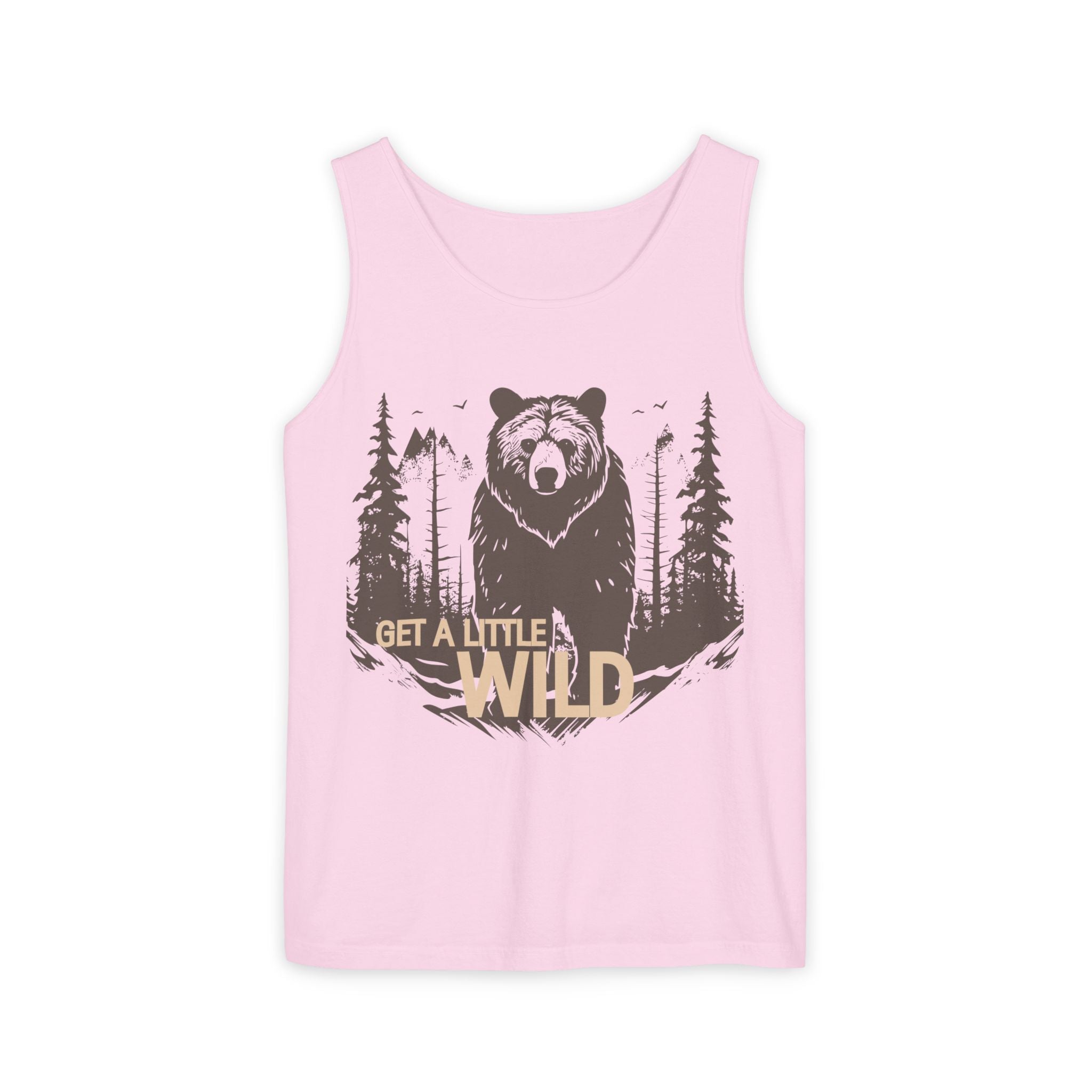 Get a Little Wild Bear Tank Top - Nature Graphic | Soft Garment-Dyed Unisex Fit