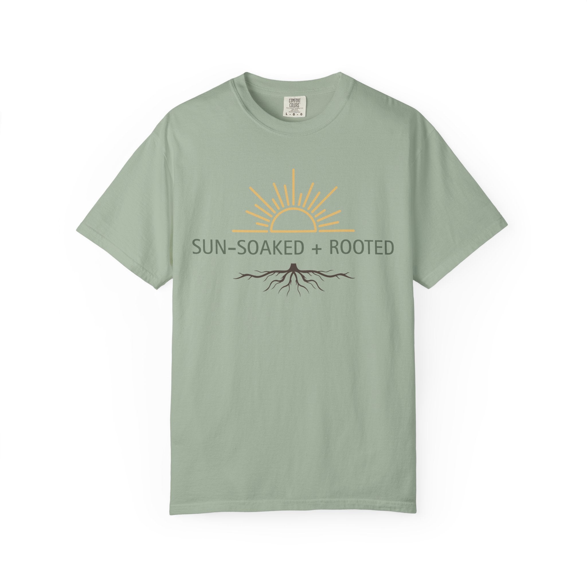 Wild & Wander Sun-Soaked + Rooted Tee - Comfort Colors Boho T-Shirt for Soft Summer Days
