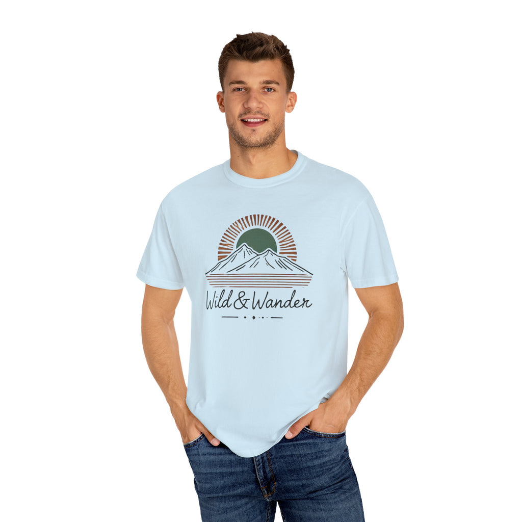 Wild & Wander Logo Comfort Tee | Nature Adventure Shirt | Soft Relaxed Fit Outdoorsy T-Shirt