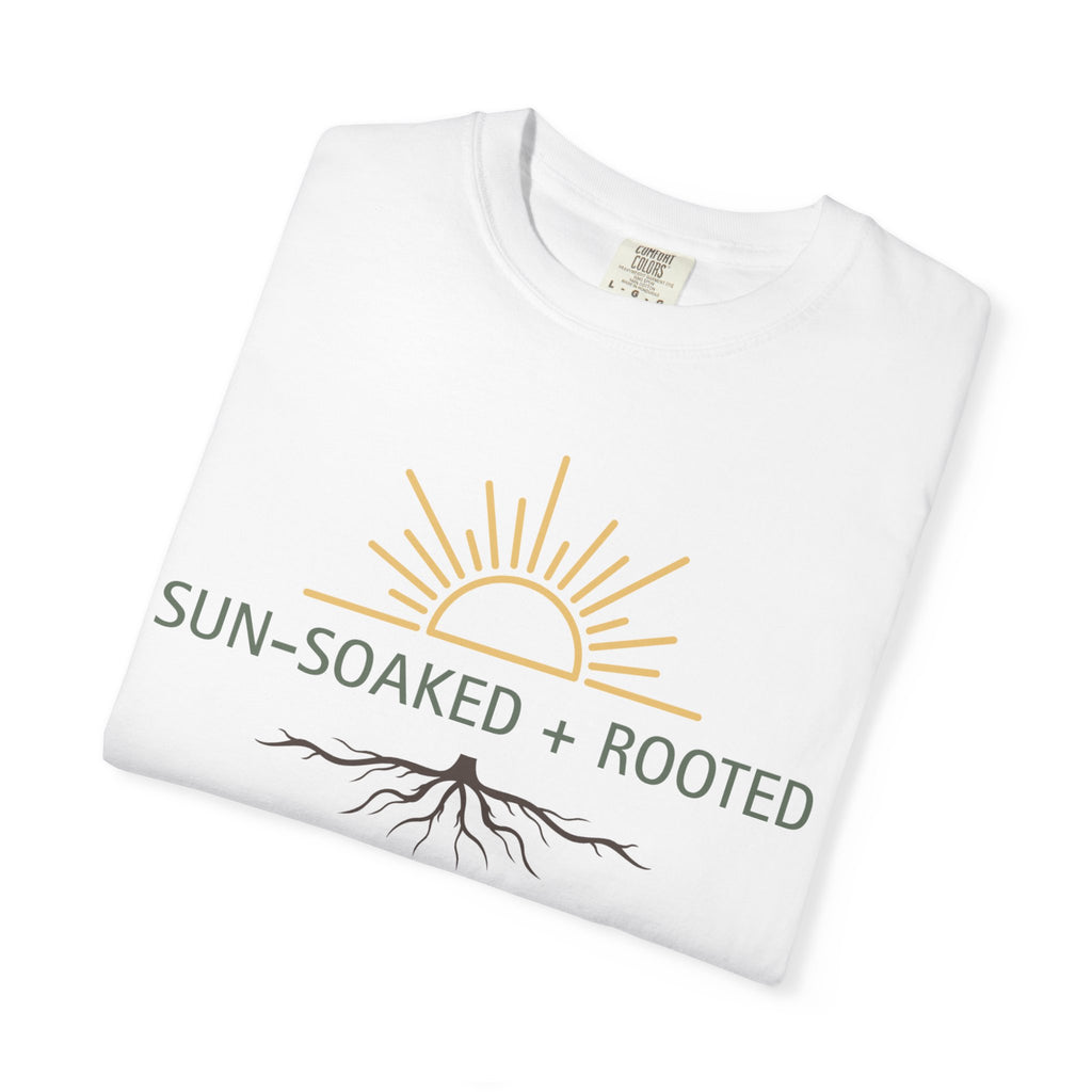 Wild & Wander Sun-Soaked + Rooted Tee - Comfort Colors Boho T-Shirt for Soft Summer Days