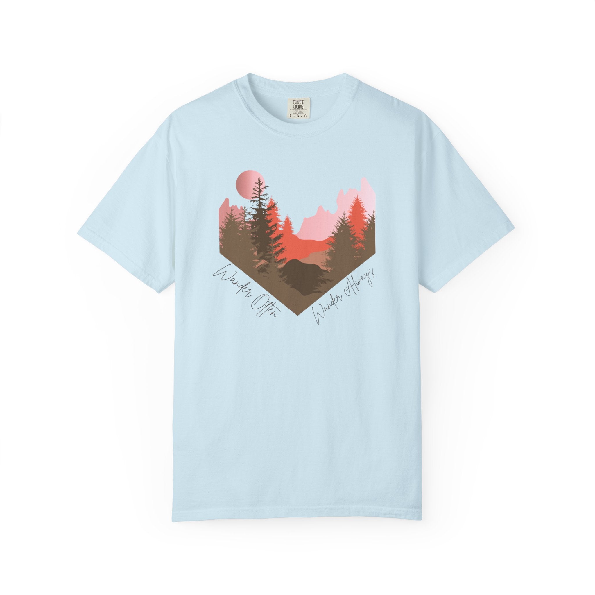 Wander Always Sunset T-Shirt | Wild & Wander Adventure Tee | Comfort Colors Garment-Dyed Shirt