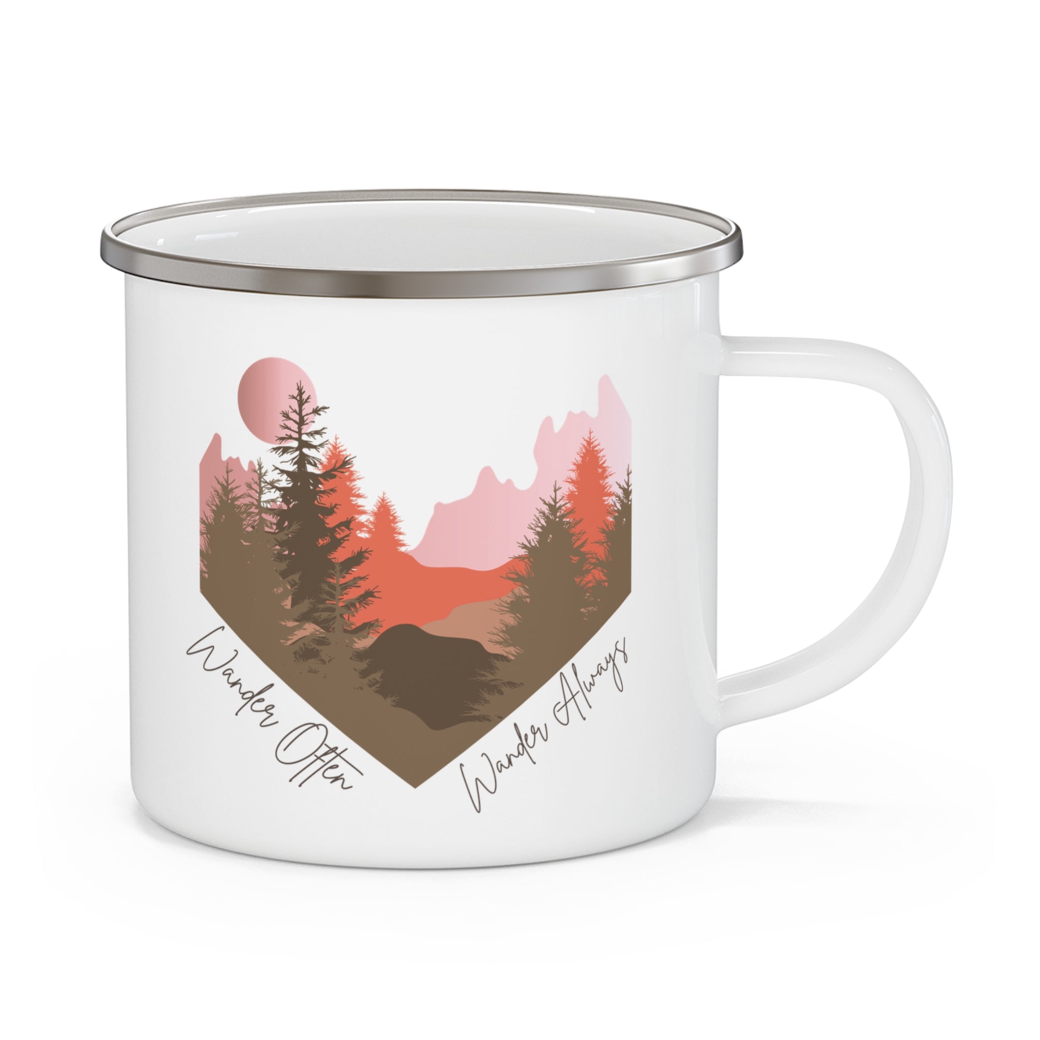 Wander Always Adventure Mug - Wild & Wander Camping Cup - Nature-Inspired Enamel Mug