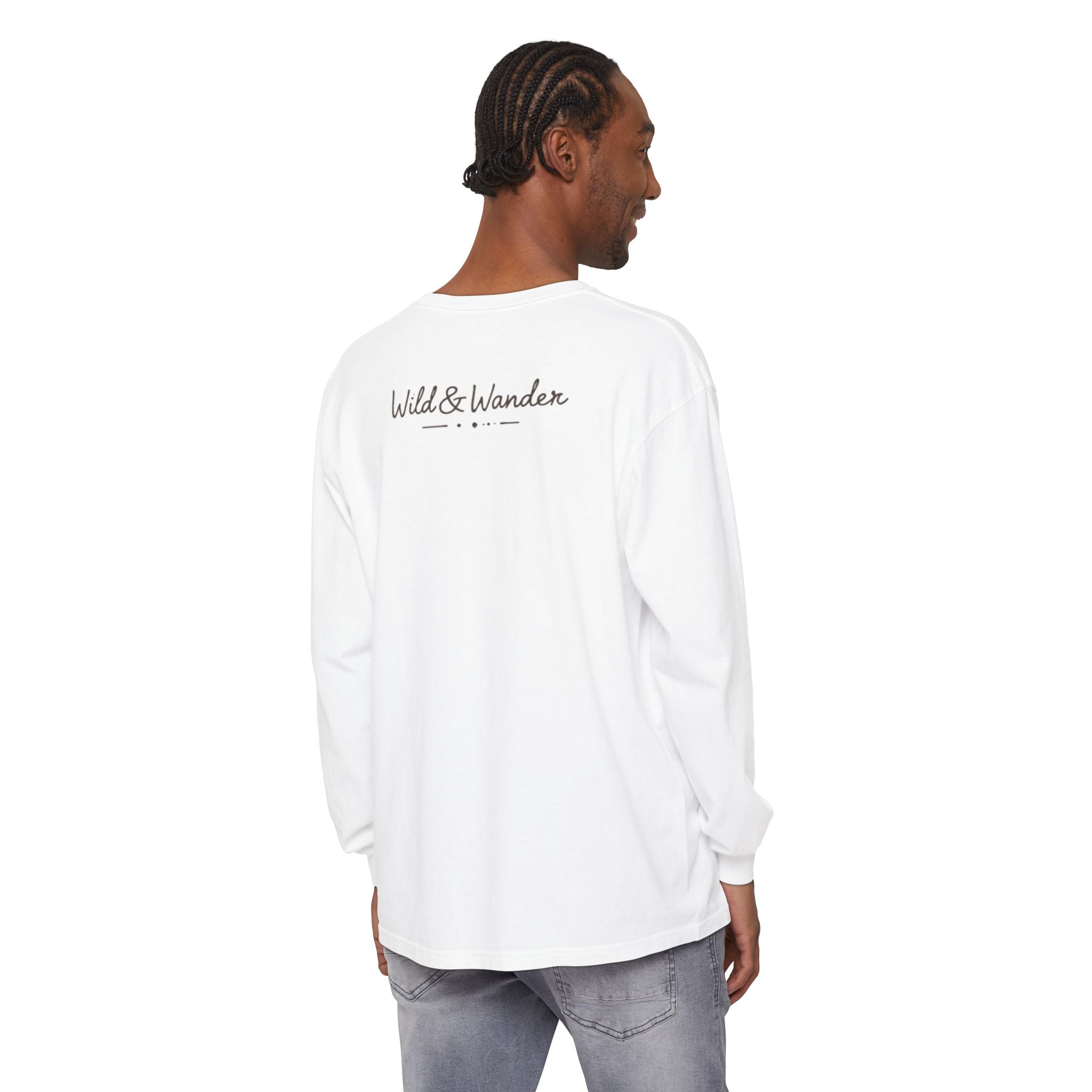 Wander Always Long Sleeve Shirt, Cozy Outdoor Graphic Tee, Wild & Wander