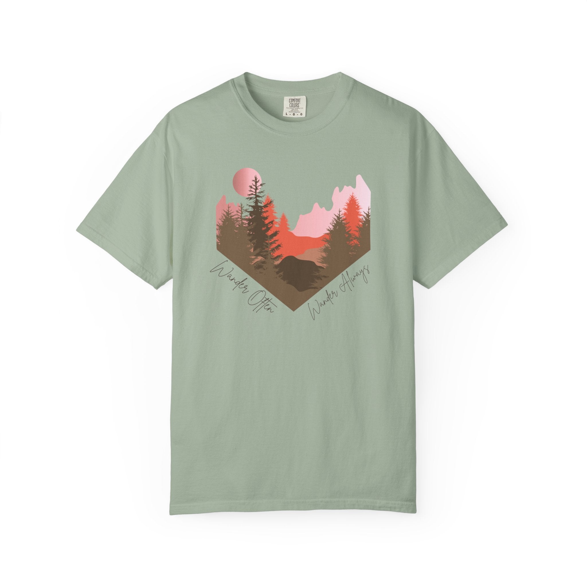 Wander Always Sunset T-Shirt | Wild & Wander Adventure Tee | Comfort Colors Garment-Dyed Shirt