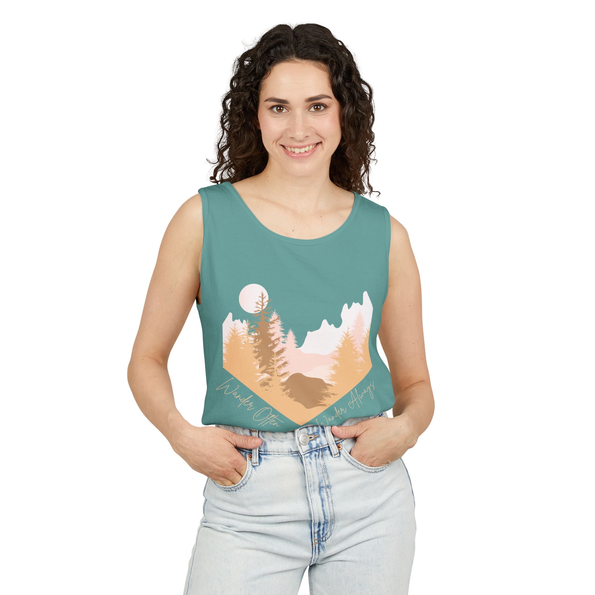 Wander Often Tank Top - Comfort Colors Garment-Dyed Muscle Tank | Earthy Adventure Summer Shirt by Wild & Wander