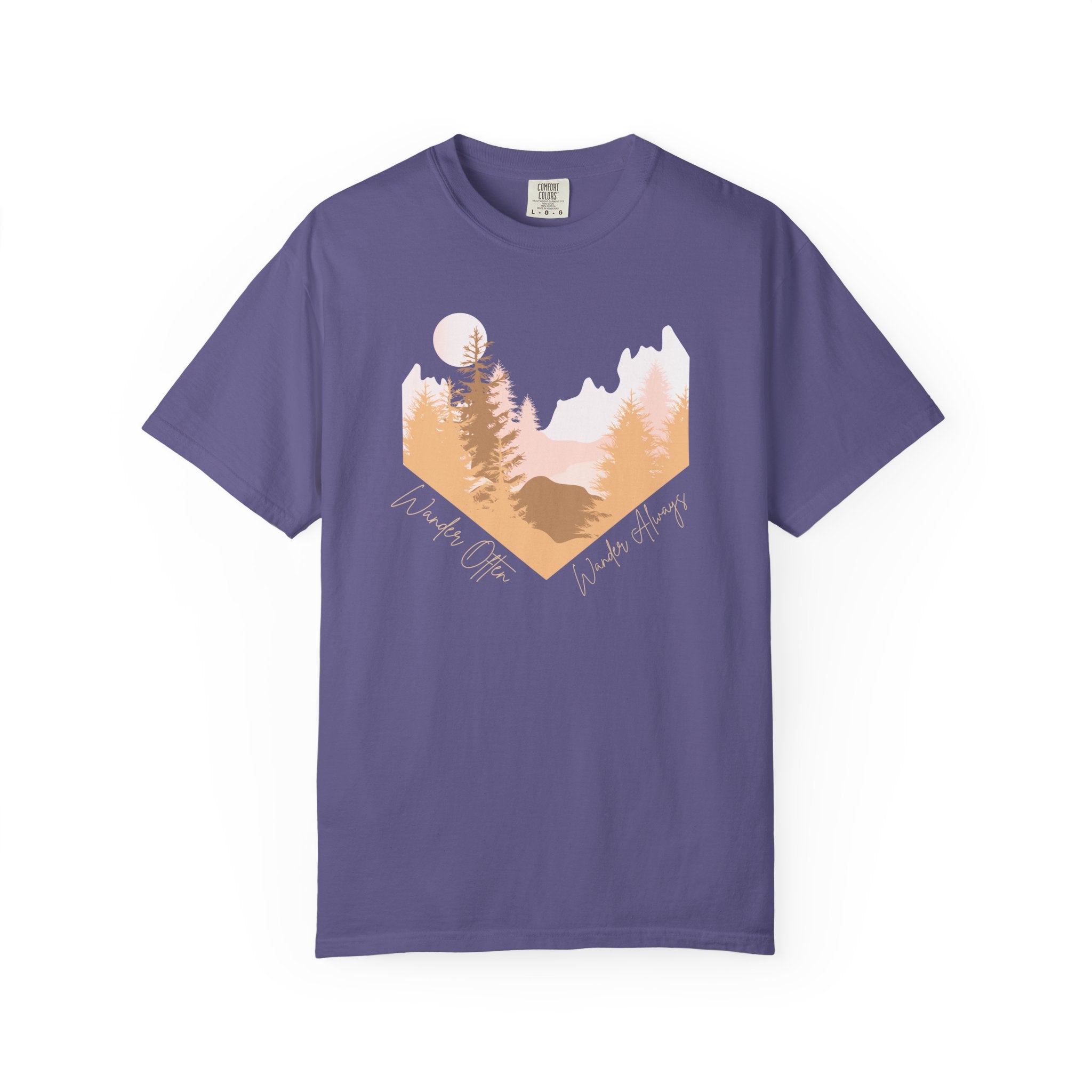 Wander Often Soft Sunrise T-Shirt | Wild & Wander Adventure Tee | Comfort Colors Garment-Dyed Shirt